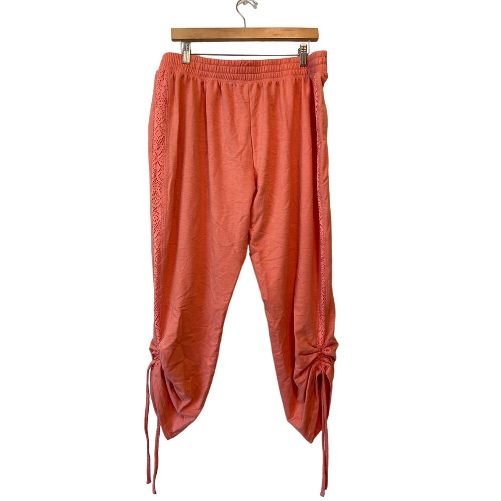 Zac & Rachel Coral Draw String Jogger Pants Cropped Costal Athletic Summer XL